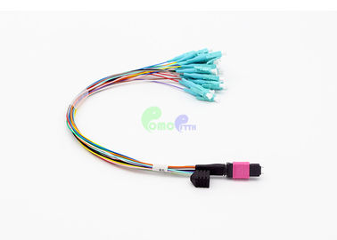 50 / 125 900um Ruggedized MPO Fanout Cable 24F With Wide Operating Temperature