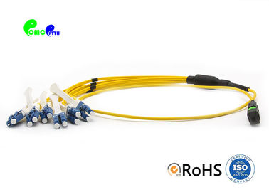 Single Mode Harnesss Breakout Patch Cable 12F MTP Female To 6 LC UPC Duplex LSZH OS2 9 / 125 Trunk Cable Jumper