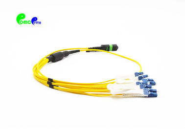 Single Mode Harnesss Breakout Patch Cable 12F MTP Female To 6 LC UPC Duplex LSZH OS2 9 / 125 Trunk Cable Jumper