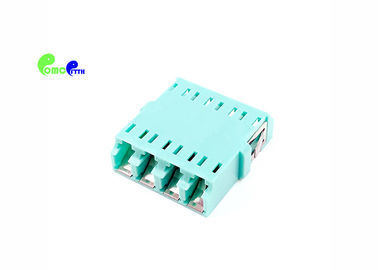 LC Quad Single Mode Optical Fiber Adapter PC Body With Internal Shutter Reduced Flange