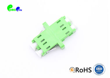 Fiber Optic Adapter LC APC to LC APC Duplex With Flange Green Color Mating Sleeve