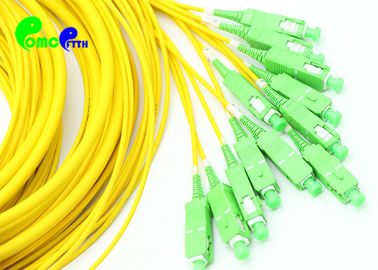 12 Cores SC UPC To SC APC OS2 G657A2 9 / 125 Optical Fiber fanout 2.0mm tail Patch Cable