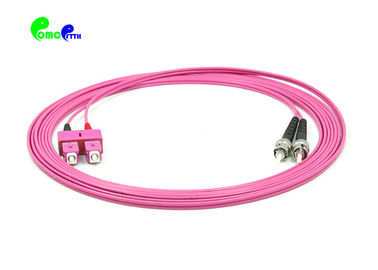 Duplex Multimode Fiber Optic Patch Cord 1M SC-ST OM4 50 / 125um Figure 8 3.0mm