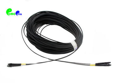OM4 LC - LC 50 / 125  Fiber Optic Patch Cable Duplex 2.0mm With Black Connector and Black OFNP Cable