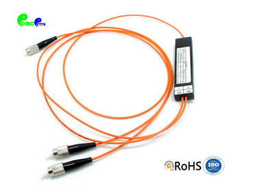 1*2 MM Fiber Optic Coupler High Performance OM1 For 850 / 1310nm 62.5 / 125μm Orange Color