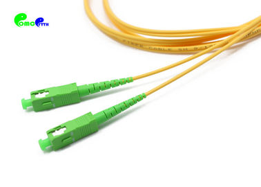 SC / APC Fiber Optic Patch Cables Duplex Single Mode 9 / 125 G657A1 2.0mm Green LSZH CPR certificated Patch cord