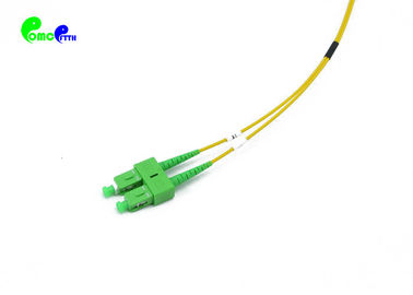 SC APC To SC UPC SM 9/125 Fiber Optic Patch Cables Yellow LSZH Duplex 2.0mm Fiber Patch Cord