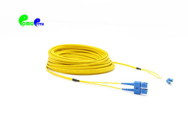 Flat Duplex Fiber Optic Patch Cables LC UPC - SC UPC Single Mode 9 / 125 SM DX 10m LSZH Jumper