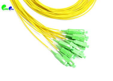 16 Cores Fiber Optic Patch Cord SC APC to SC APC SM Breakout 2.0mm LSZH Yellow Jacket