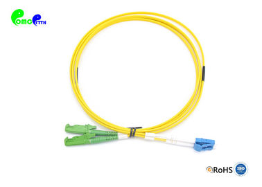 E2000 APC - LC UPC Optical Patch Cord  G657A2 9 / 125μm 2.0mm Duplex LSZH Yellow