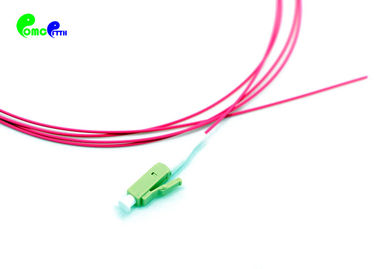 OM4 LC Fiber Optic Pigtail Simplex 0.9mm 50 / 125μm 1.5M LSZH Magenta Semi - Tight Buffer easy to strip