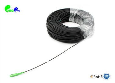 Outdoor FTTH Aerial Drop Fiber Optic Pigtail SC APC 9 / 125μm Simplex G657A1 Self-Supporting cable black LSZH Jacket