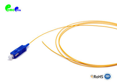 900μm Simplex SC UPC Fiber Optic Pigtail OS2 G657A1 LSZH Yellow Loose buffer easy to strip IEC grade B