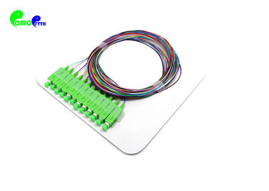 IEC grade B1 Fiber Optic Pigtail Set 12pcs 12 colors SC APC G657A1 9 / 125μm 0.9mm 2M LSZH Loose buffer Easy to strip 1M