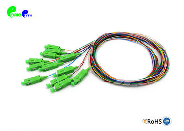 IEC grade B1 Fiber Optic Pigtail Set 12pcs 12 colors SC APC G657A1 9 / 125μm 0.9mm 2M LSZH Loose buffer Easy to strip 1M