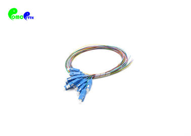 12 Cores 12 Colors SC UPC Fiber Optic Pigtail set 9 / 125μm Single Mode 2M 0.9mm LSZH Cable Loose buffer easy to strip