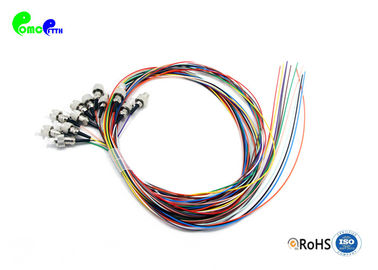 12F 12 Color 0.9mm FC UPC 9/125μm Fiber Optic Pigtail 900μm Set OS2 G657A1 PVC Jacket 1.5M loose buffer Easy to strip