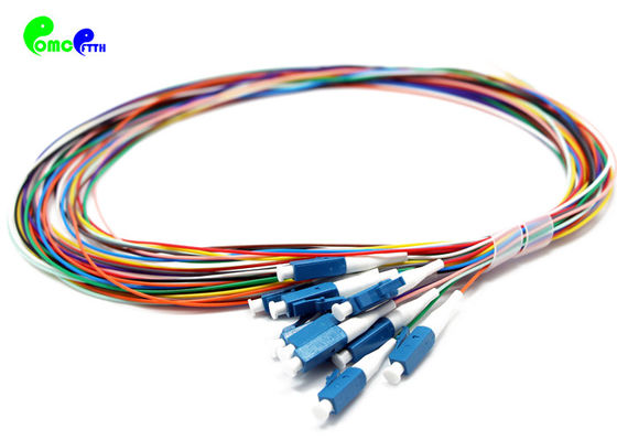 1m Fiber Optic Pigtail 12F 12 Colors LC UPC With 0.9mm OS2 G657A2 9/125 ...