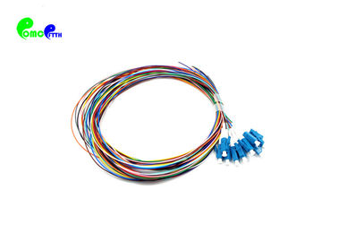 12 Fibers 12 Color LC UPC 9 / 125μm Fiber Optic Pigtail Set SM 900μm With LSZH Loose Buffer