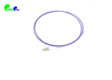Optical Fiber Pigtail OM4 50 / 125 Simplex 0.9mm LC UPC With Violet Tight buffer 2M LSZH Jacket