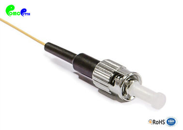 9 / 125μm 0.9mm ST UPC Simplex Optical Fiber Pigtail With OS2 G652D LSZH Yellow Tight Buffer Low Reflection Loss