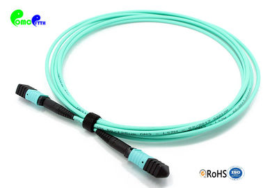 MPO Trunk Cable OM3 3.0mm 5M 50 / 125μm 24F Senko MPO Female To MPO Female LSZH Cable Aqua