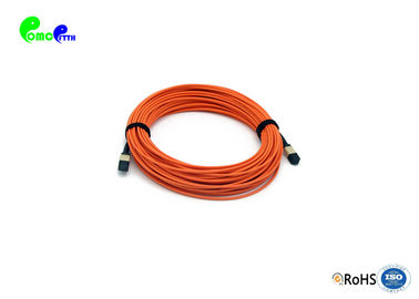 MPO Trunk Cable 30M 12F 3.0mm OM2 MPO Female 50 / 125μm 200M LSZH Polarity B High Return Loss Orange Senko