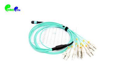 OM3 Breakout 2.0mm MPO Trunk Cable 12F MPO Female to SC UPC With 50 / 125μm LSZH Aqua Color