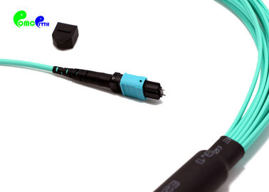 MTP Trunk Cable OM3 Pre - terminated Duplex 24F MTP Male to LC PC 50 / 125μm Fanout 2.0mm With Aque LSZH Jacket