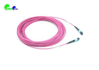 OM4 MTP Male 24F SX 50 / 125μm MTP Trunk Cable With G651 Magenta LSZH Jacket