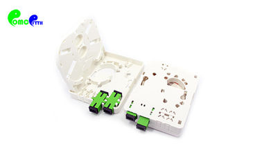 Wall Mount 2 / 4 Ports Fiber Face Plate Compact Fiber Termination Box For SC FC LC