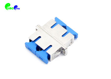 SM SC UPC Duplex Metal Fiber Optic Adapter With Flange 0.2dB Low Insertion Loss