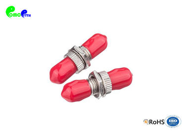 ST to ST Simplex SM / MM Fiber Optic Adapter With Metal body Red Cap Low Insertion Loss