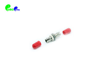 ST to ST Simplex SM / MM Fiber Optic Adapter With Metal body Red Cap Low Insertion Loss
