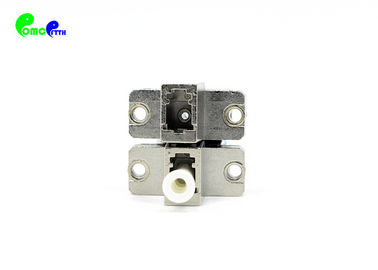 Fiber Optic Adapter LC Female To SC Female Simplex Split With Flange Blue Cap Metal Material