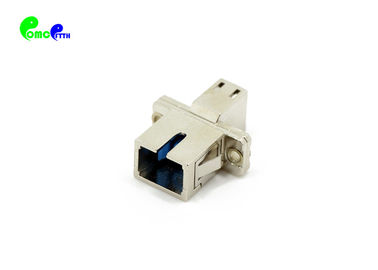 Fiber Optic Adapter LC Female To SC Female Simplex Split With Flange Blue Cap Metal Material