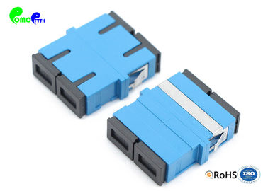 High Performance Optical Fiber Adapter SC Duplex Single Mode Adapter With 9 / 125μm Reduced Flange Blue Plastic