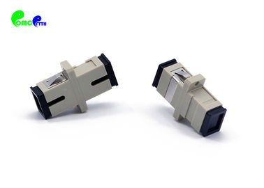 Durable SC PC MM Simplex Fiber Optic Adapter With Full Flange 50 / 125μm Beige Plastic Material