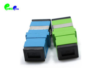 Optical Fiber Adapter High Performance SC SX SM Flangeless / Reduced Green Blue Color Plastic Adapters