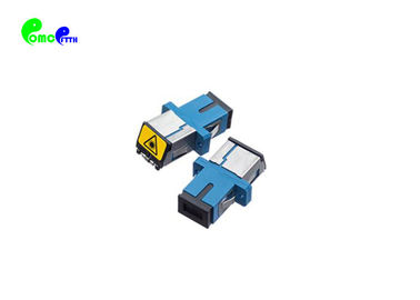 Optical Fiber Adapter Simplex SC APC 9 / 125μm With Full Flange Auto - Shutter Blue Plastic / metal