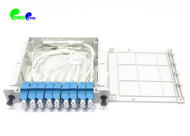 Module Type 1x8 Rack Mount Fiber Optic PLC Splitter With Blue Color LC UPC SM Connector
