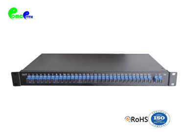 Optical Fiber PLC Splitter Rack Mounted SC UPC Blue Color Connector 9 / 125μm 1310nm 1x32