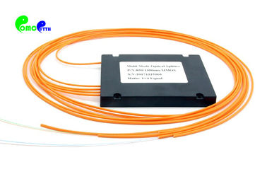 Optical PLC Splitter 50 / 125μm 1x4 Stable Low Polarization Dependent Loss Orange