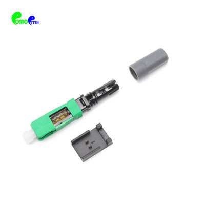 Plastic 45mm Singlemode SC APC Fast Connector For FTTH Drop Cable