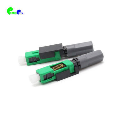 Plastic 45mm Singlemode SC APC Fast Connector For FTTH Drop Cable